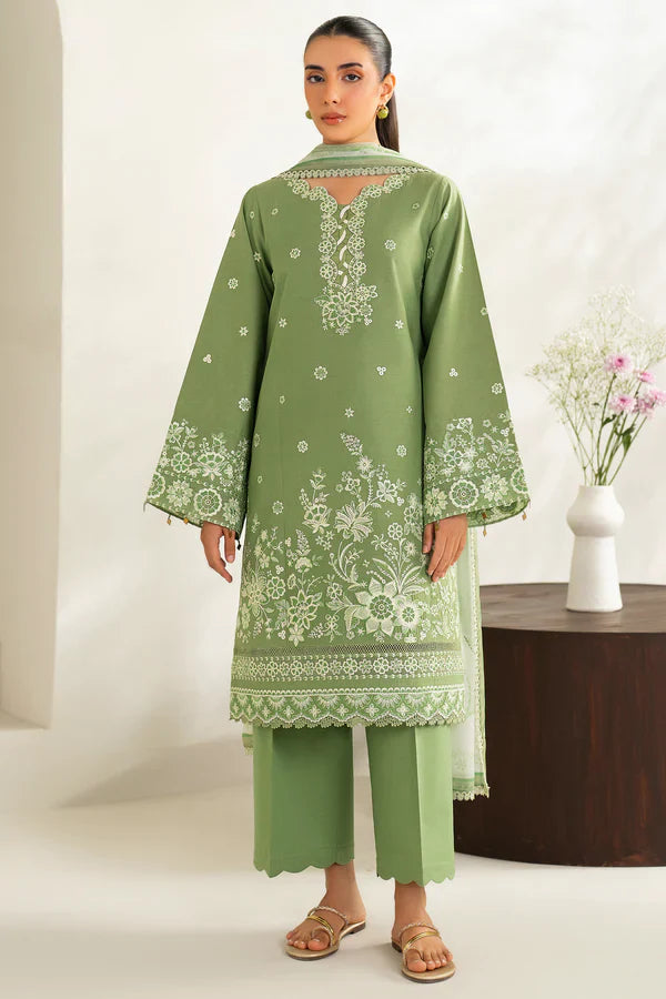 Farasha | Summer Weaves Embroidered lawn'26 | Dewy Sage