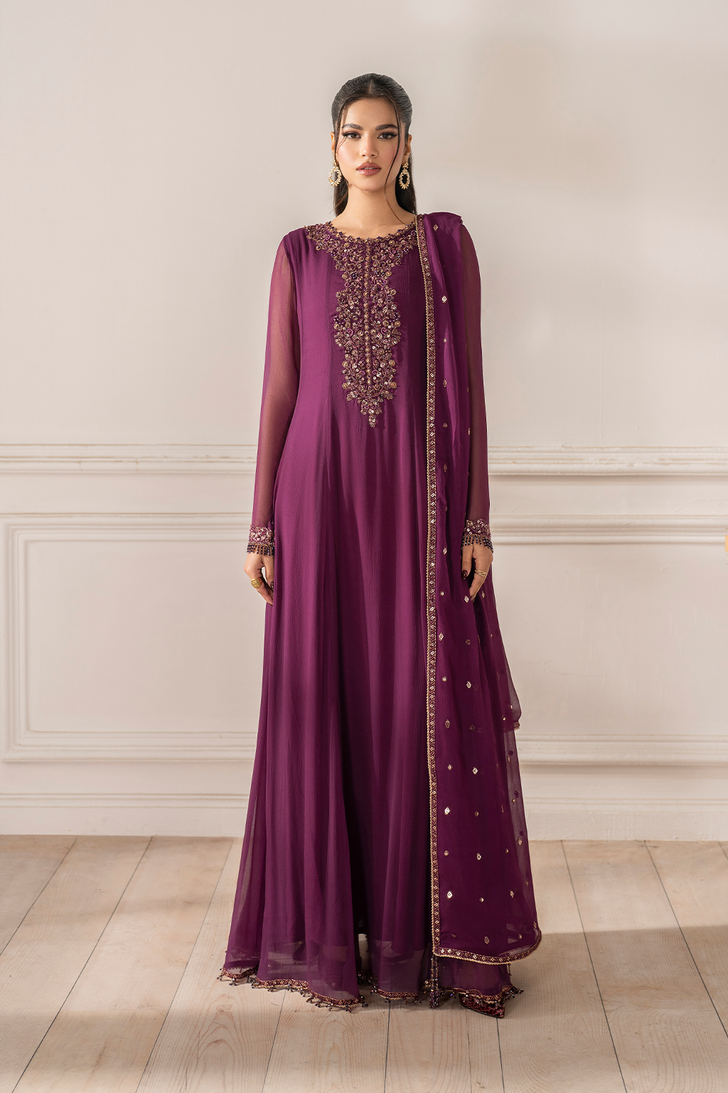 Iznik I Festive Formal I UE-480 Embroidered Chiffon