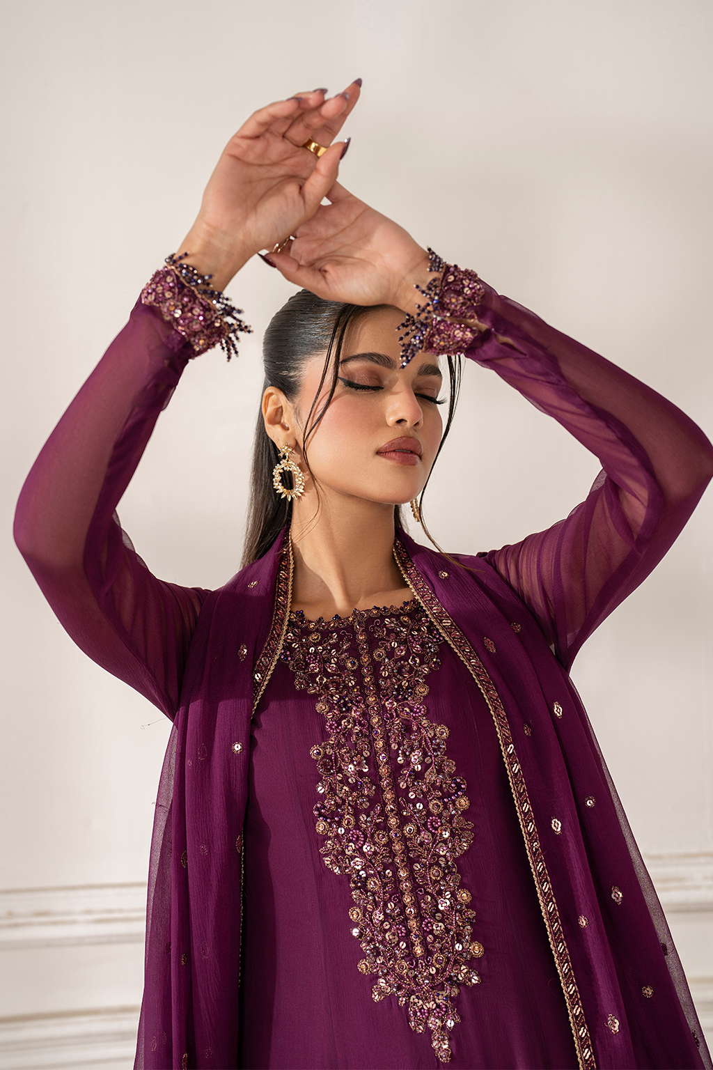 Iznik I Festive Formal I UE-480 Embroidered Chiffon