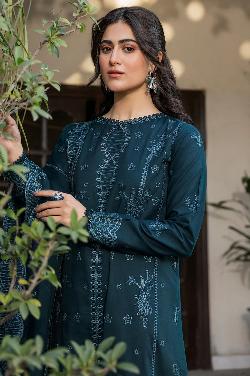 Farasha | Summer Weaves Embroidered lawn'26 | Teal Serenity