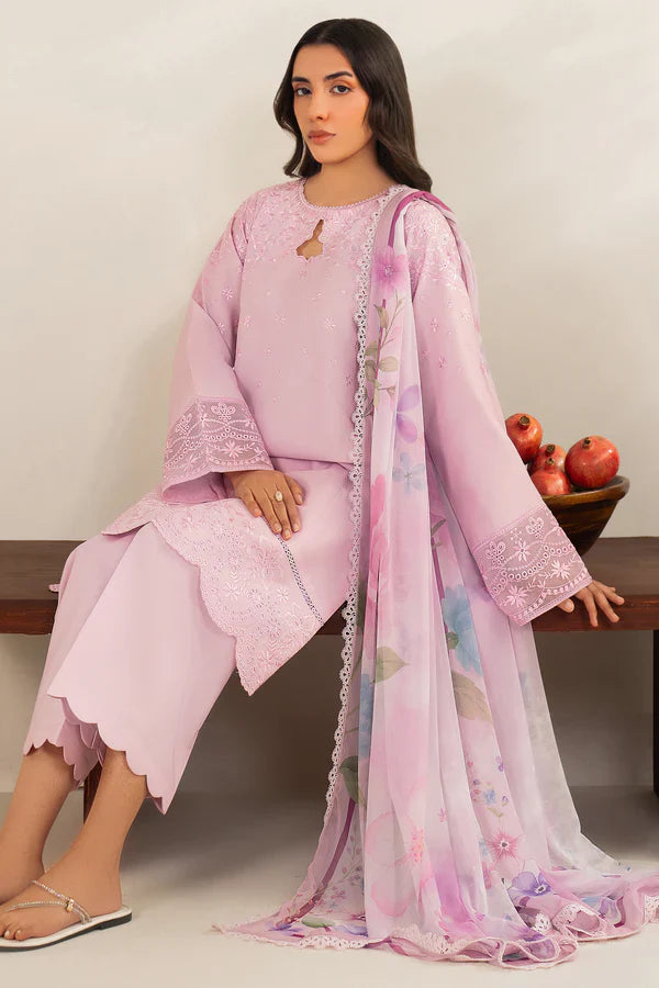 Farasha | Summer Weaves Embroidered lawn'26 | Cloud Pink