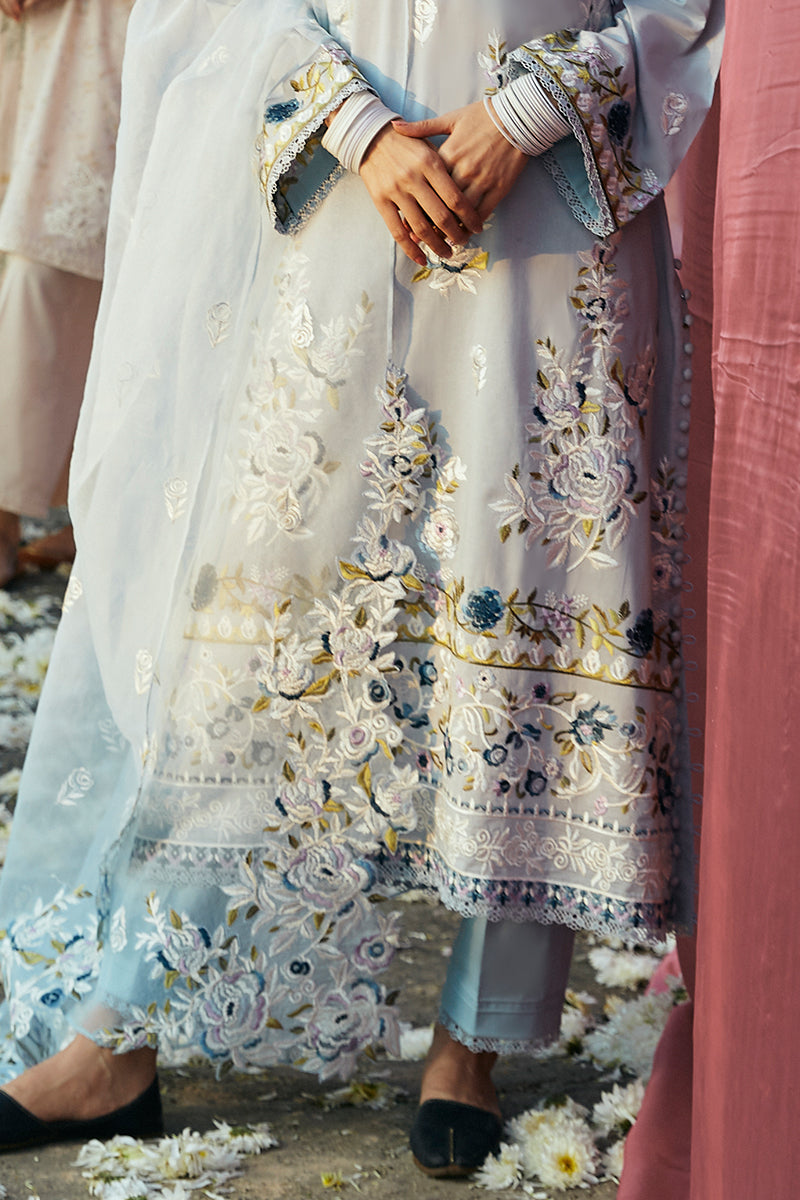 Cross Stitch | Premium Lawn 24 | CERULEAN ORNATE - House Of Anaya