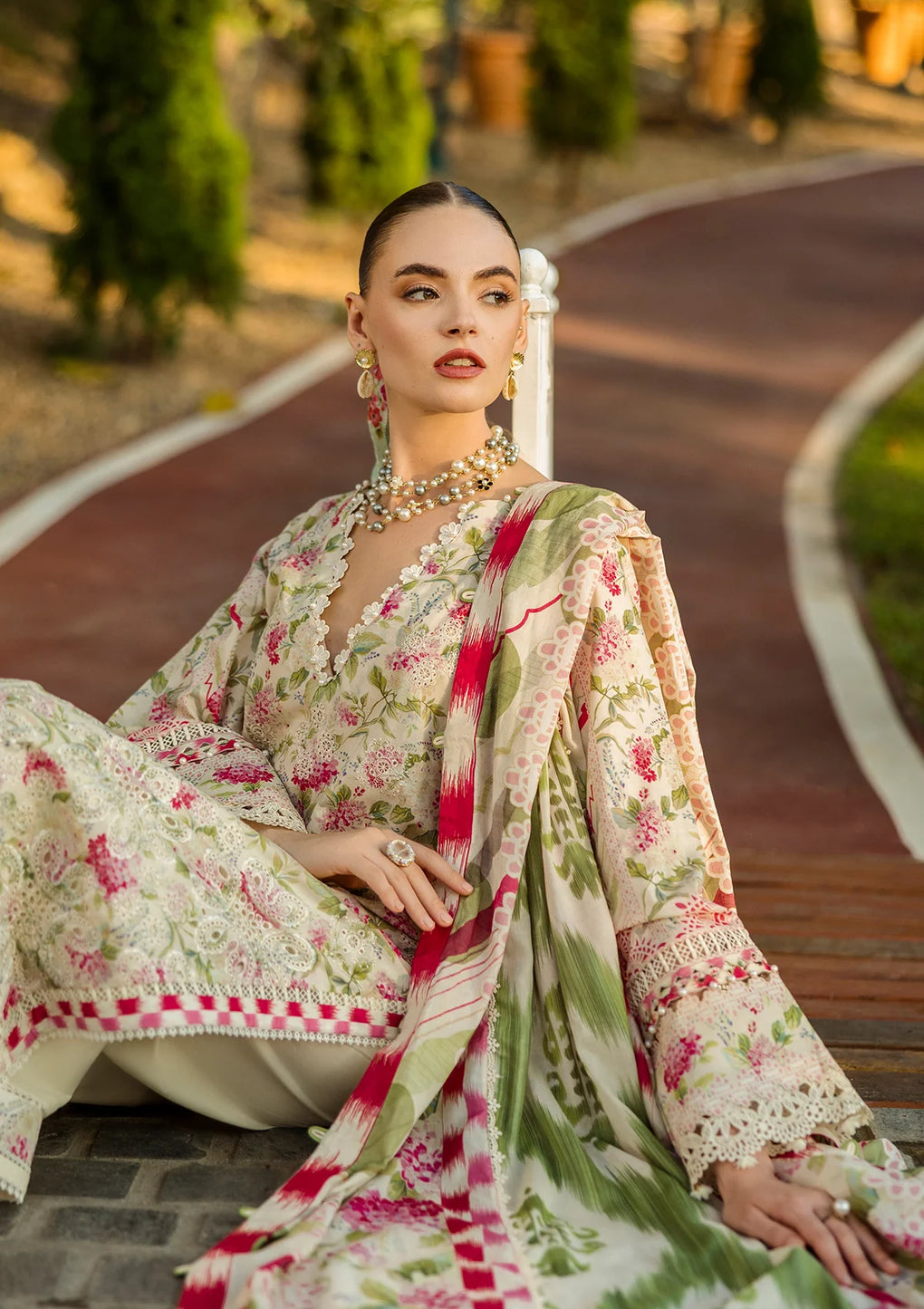 Elaf Premium | Print Chikankari 25 | ELK-02B SWEET GREENS
