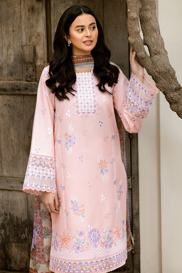 Farasha | Summer Weaves Embroidered Lawn | Coral Peach