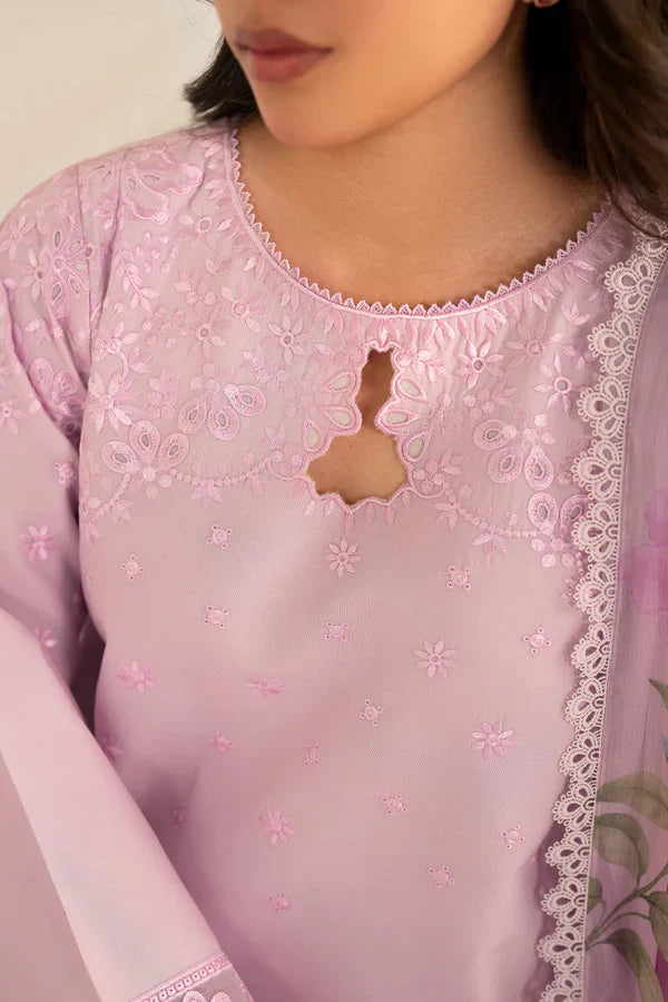 Farasha | Summer Weaves Embroidered lawn'26 | Cloud Pink