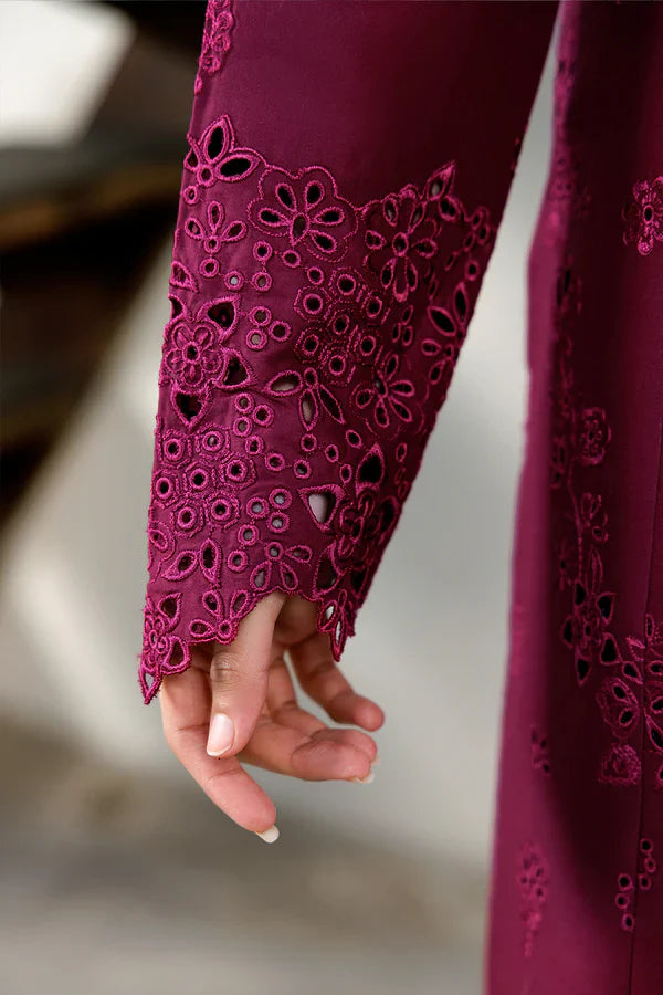 Farasha | Summer Weaves Embroidered lawn'26 | Garnet Passion