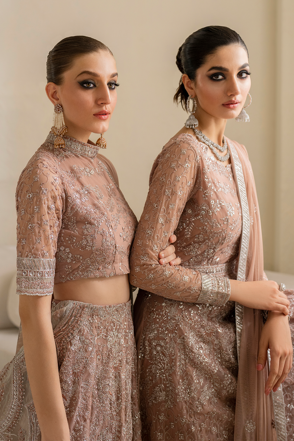Iznik | Chinnon Chiffon | CC-43 Embroidered Net - House Of Anaya