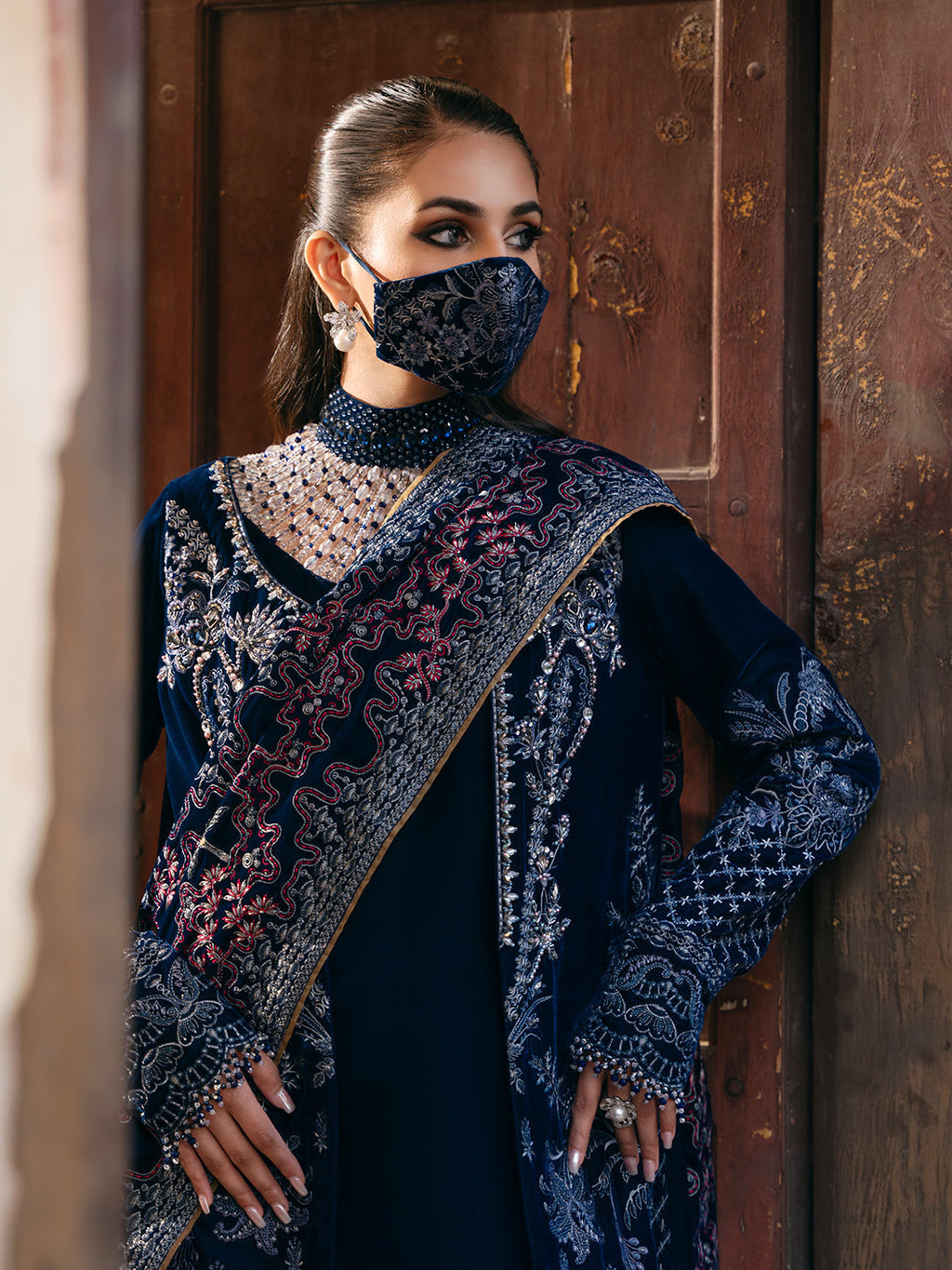 Flossie | Siara Velvet Formals | V-106 - B - House Of Hania