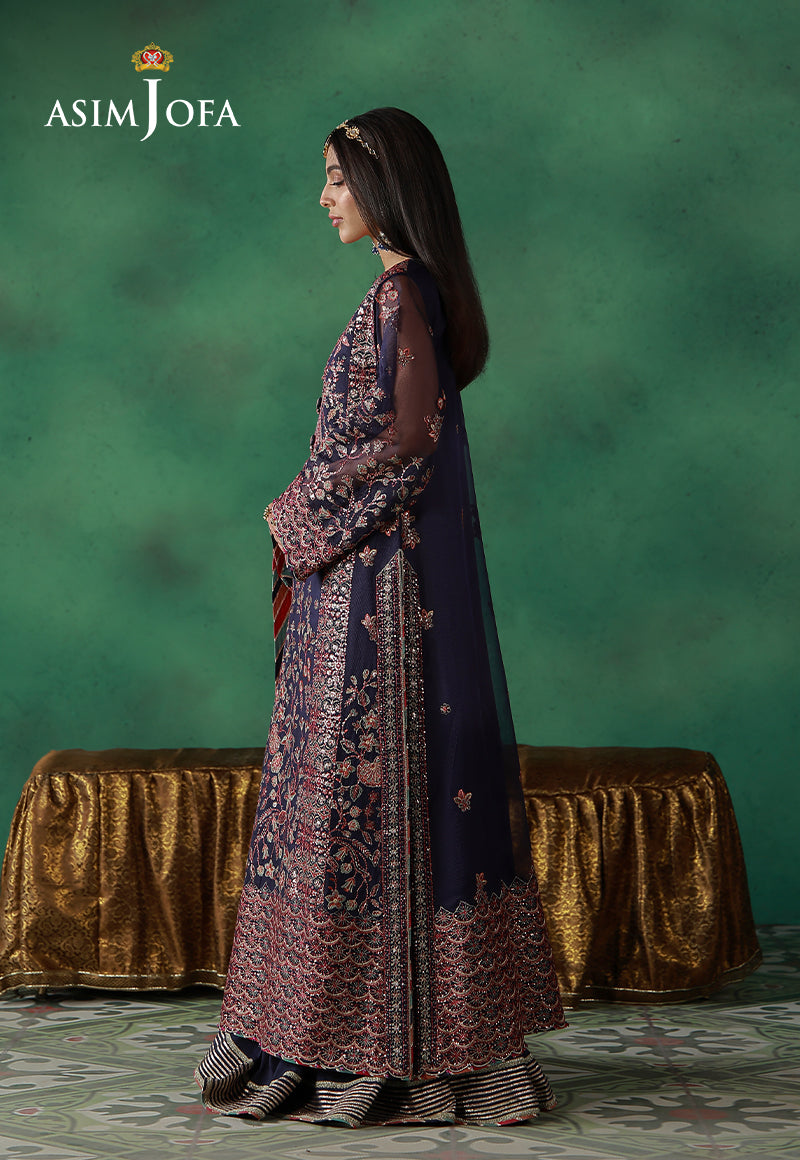 Asim Jofa | Ishq e Eid | AJULN-13 Embroidered Javeria Net 3 Pcs
