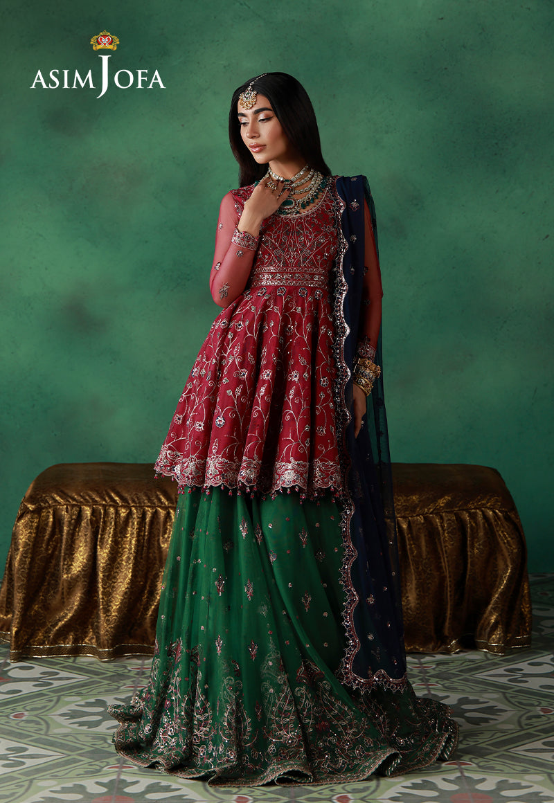 Asim Jofa | Ishq e Eid | AJULN-08 Embroidered Net 3 Pcs