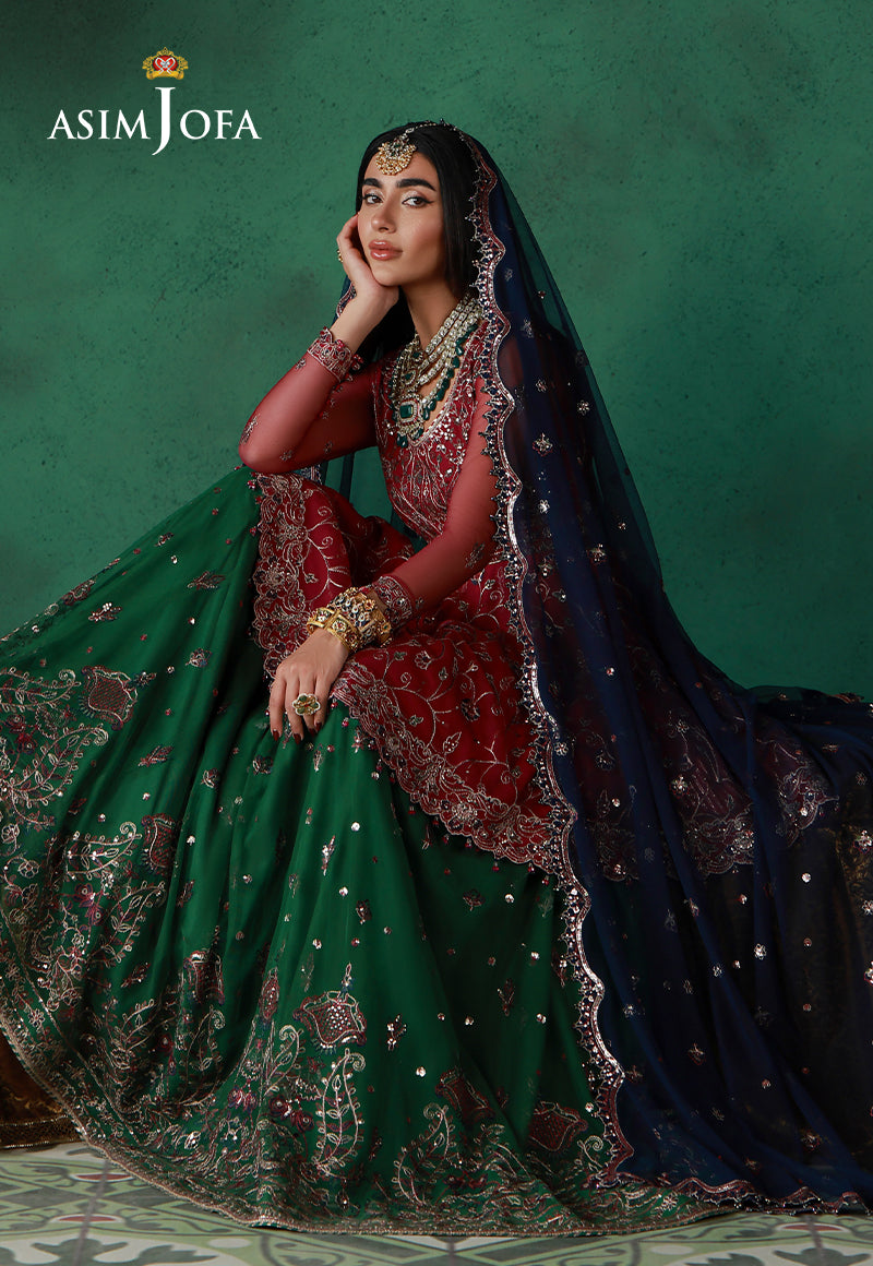 Asim Jofa | Ishq e Eid | AJULN-08 Embroidered Net 3 Pcs