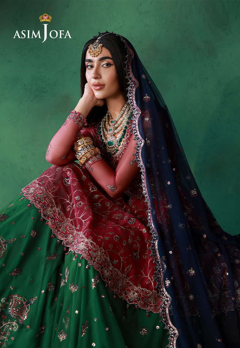 Asim Jofa | Ishq e Eid | AJULN-08 Embroidered Net 3 Pcs