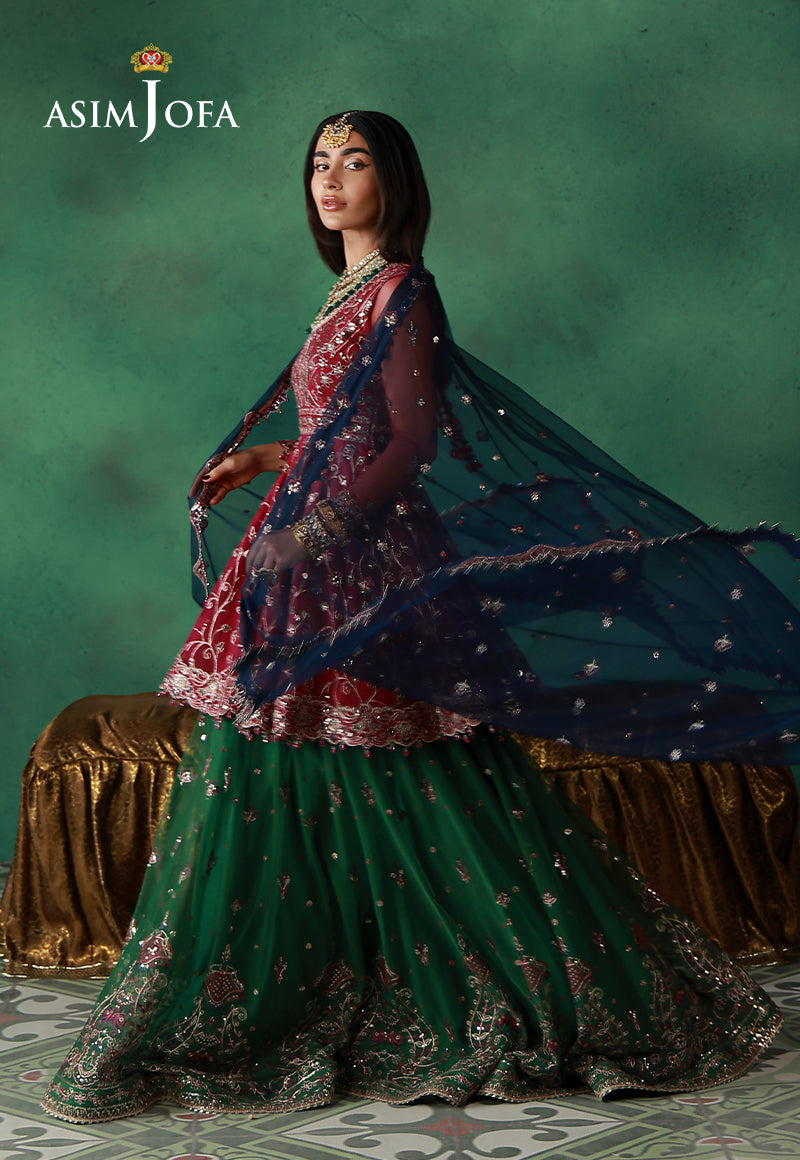 Asim Jofa | Ishq e Eid | AJULN-08 Embroidered Net 3 Pcs