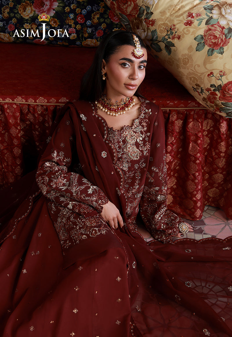 Asim Jofa | Ishq e Eid | AJULN-11 Embroidered Two Toned Cotton Silk 3 Pcs