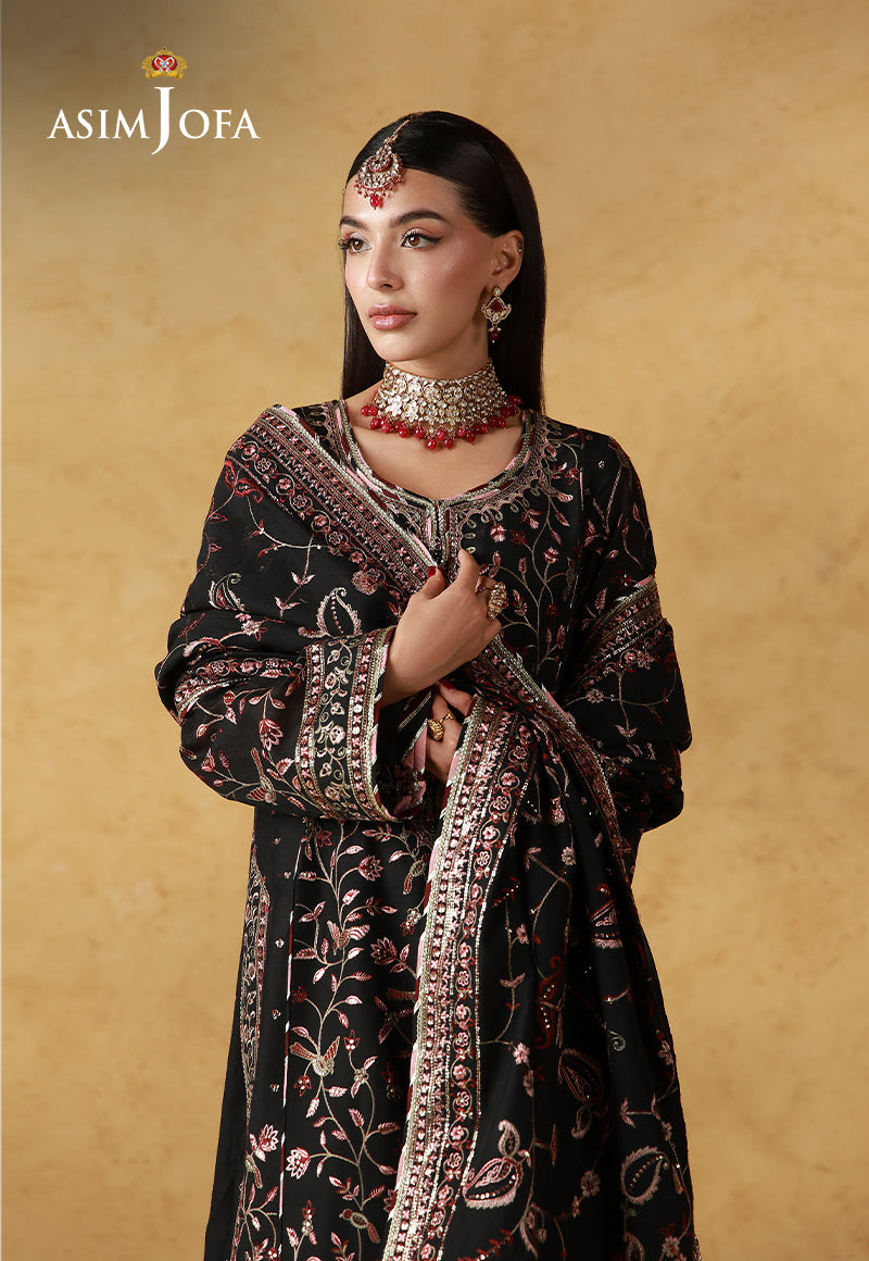 Asim Jofa | Ishq e Eid | AJULN-09 Embroidered Cotton Net  3 Pcs