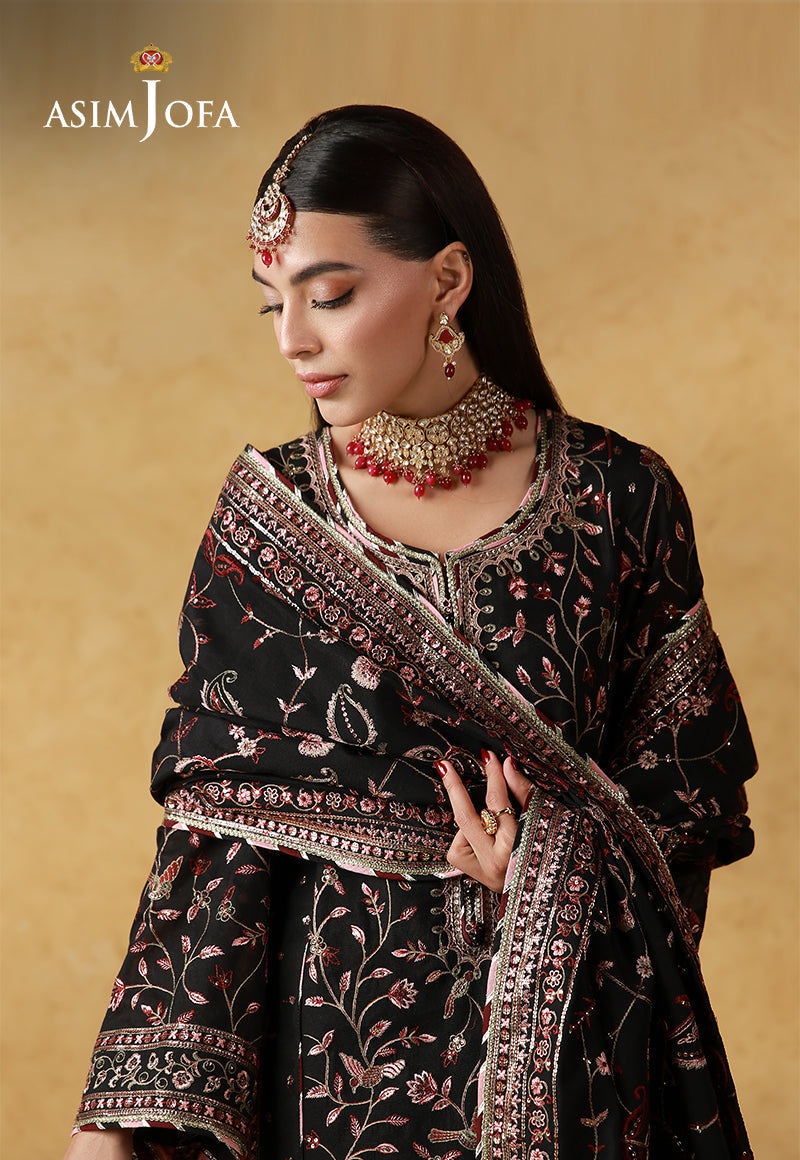Asim Jofa | Ishq e Eid | AJULN-09 Embroidered Cotton Net  3 Pcs