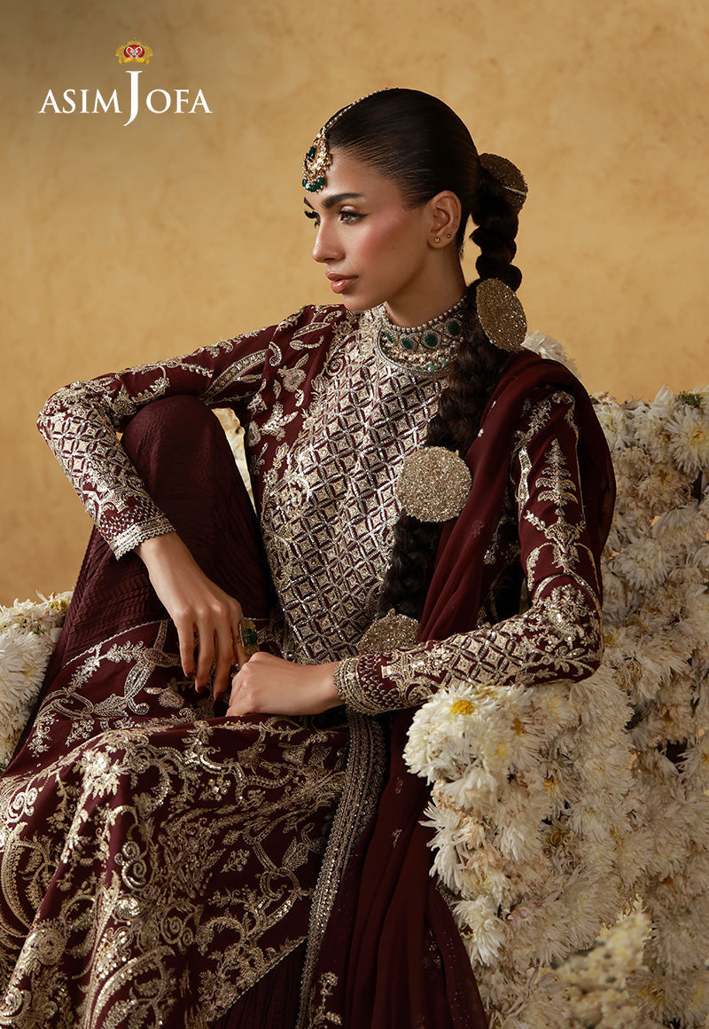 Asim Jofa | Ishq e Eid | AJULN-17  Embroidered Raw Silk  3 Pcs