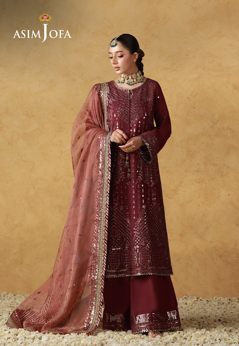 Asim Jofa | Ishq e Eid | AJULN-07 Embroidered Cotton Silk 3 Pcs