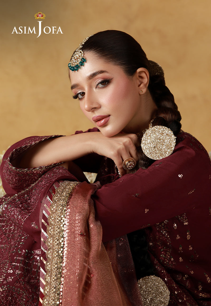 Asim Jofa | Ishq e Eid | AJULN-07 Embroidered Cotton Silk 3 Pcs