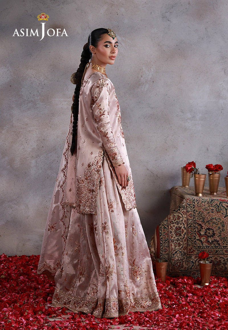 Asim Jofa | Ishq e Eid | AJULN-15 Embroidered Zari Tissue Net 3 Pcs