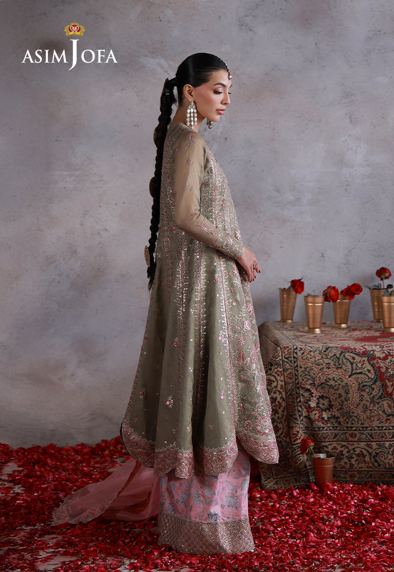 Asim Jofa | Ishq e Eid | AJULN-02 Embroidered Javeria Net  3 Pcs