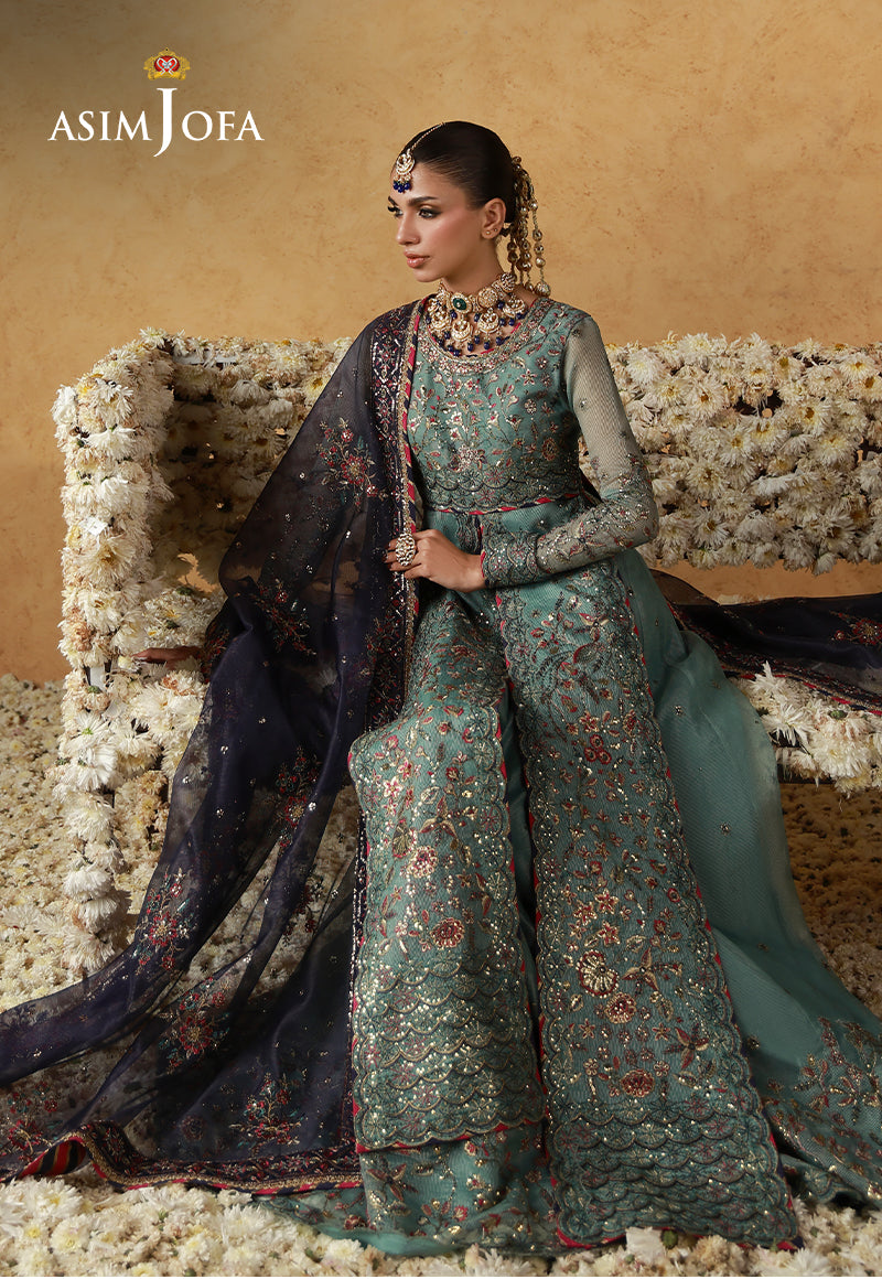 Asim Jofa | Ishq e Eid | AJULN-05 Embroidered Javeria Net 3 Pcs