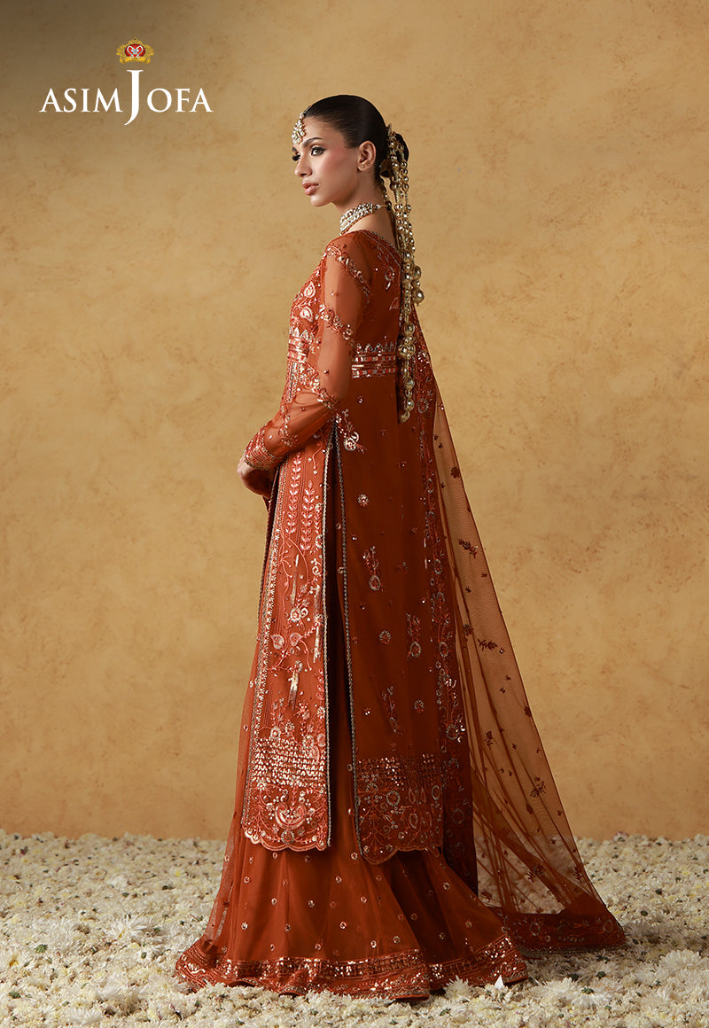 Asim Jofa | Ishq e Eid | AJULN-20 Embroidered Net  3 Pcs