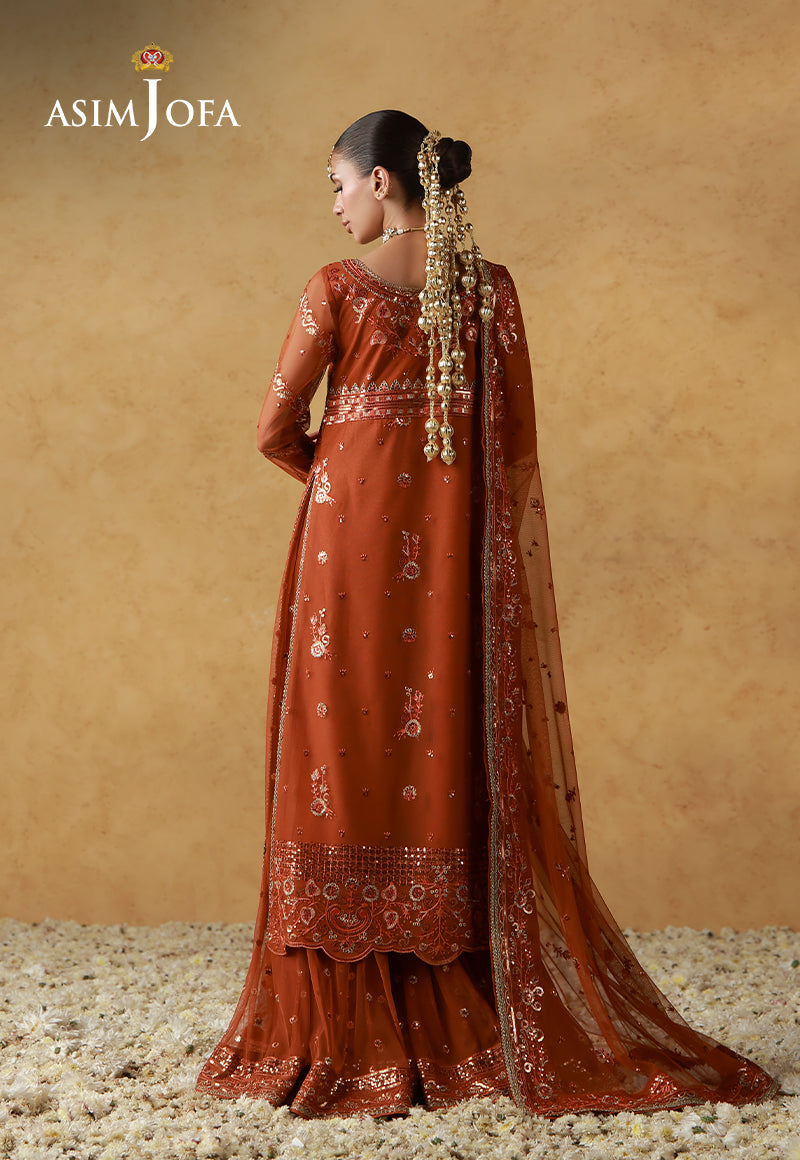Asim Jofa | Ishq e Eid | AJULN-20 Embroidered Net  3 Pcs