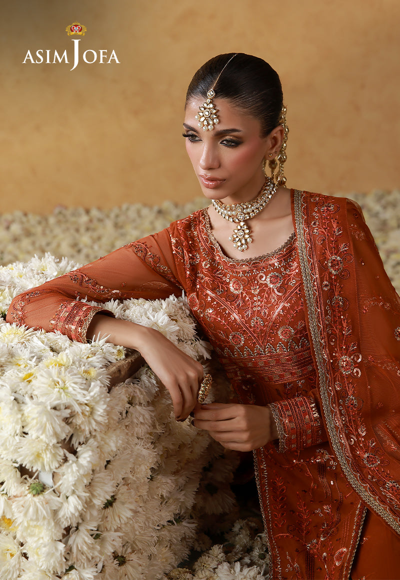 Asim Jofa | Ishq e Eid | AJULN-20 Embroidered Net  3 Pcs