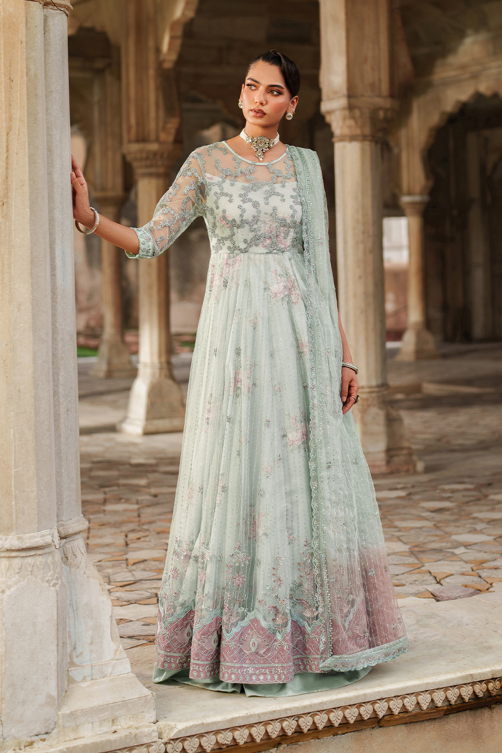 Iznik | Exclusive Formals | UE-553 Embroidered Net