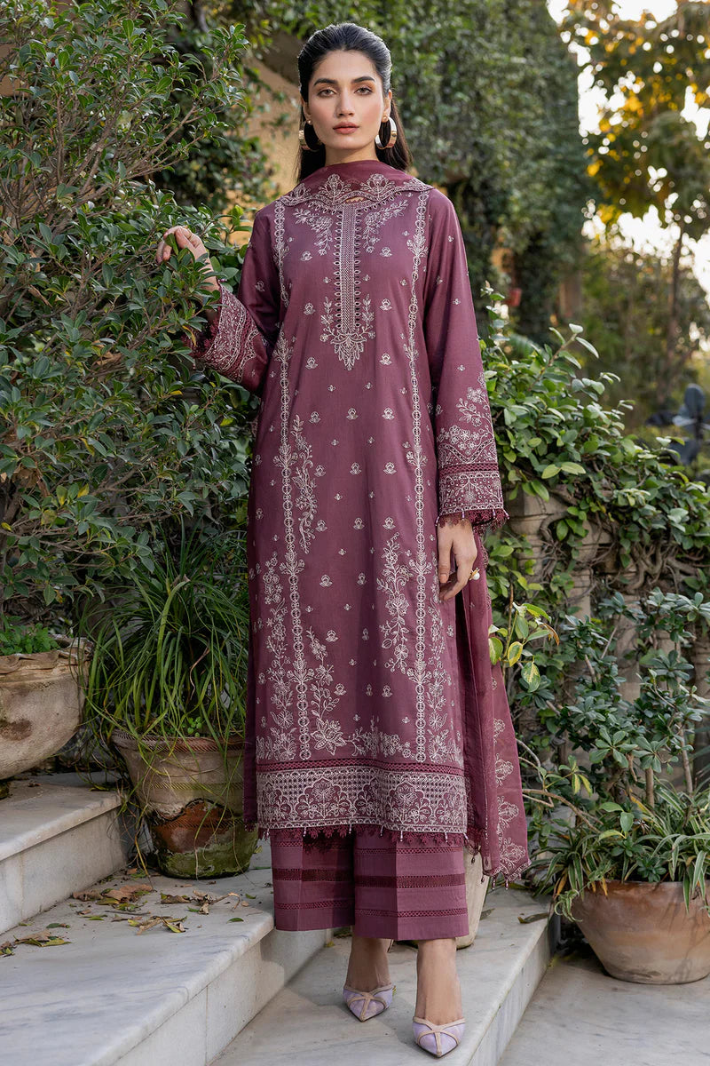 Farasha | Summer Weaves Embroidered lawn'26 | Dusty Rose