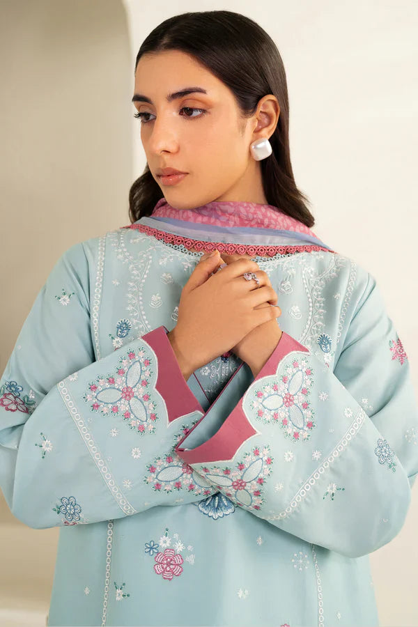 Farasha | Summer Weaves Embroidered lawn'26 | Blue Slate