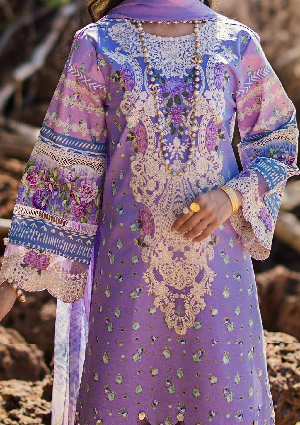 ELAF Signature Embroidered Lawn  3Pc Suit ESL-04A MADEMOISELLE
