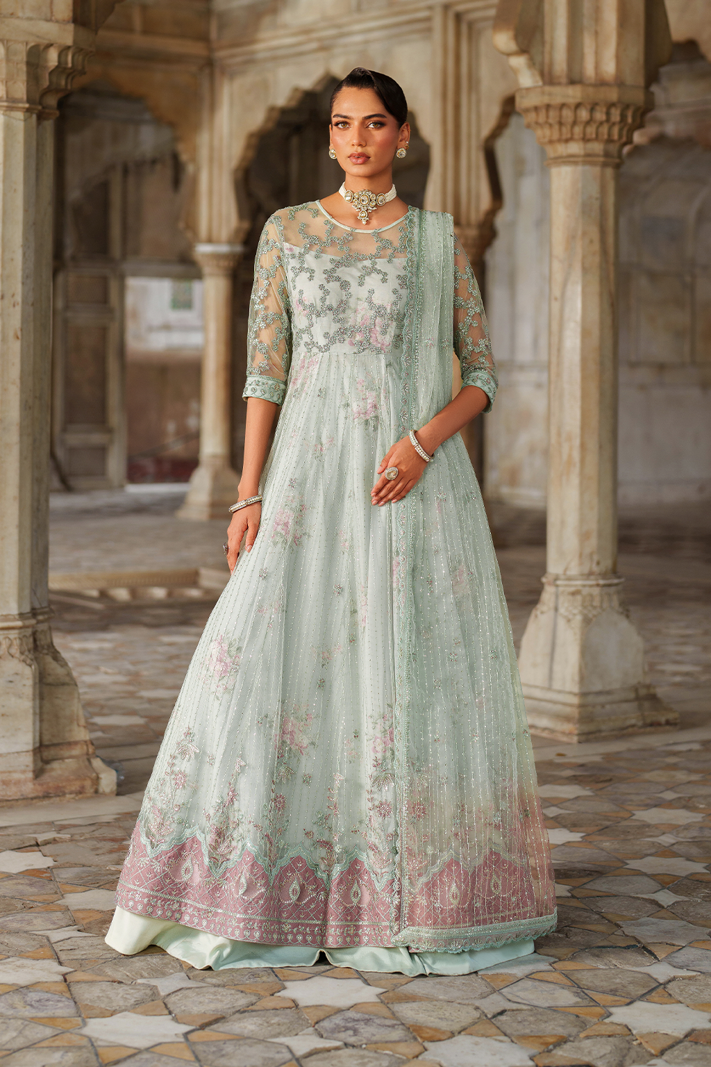 Iznik | Exclusive Formals | UE-553 Embroidered Net