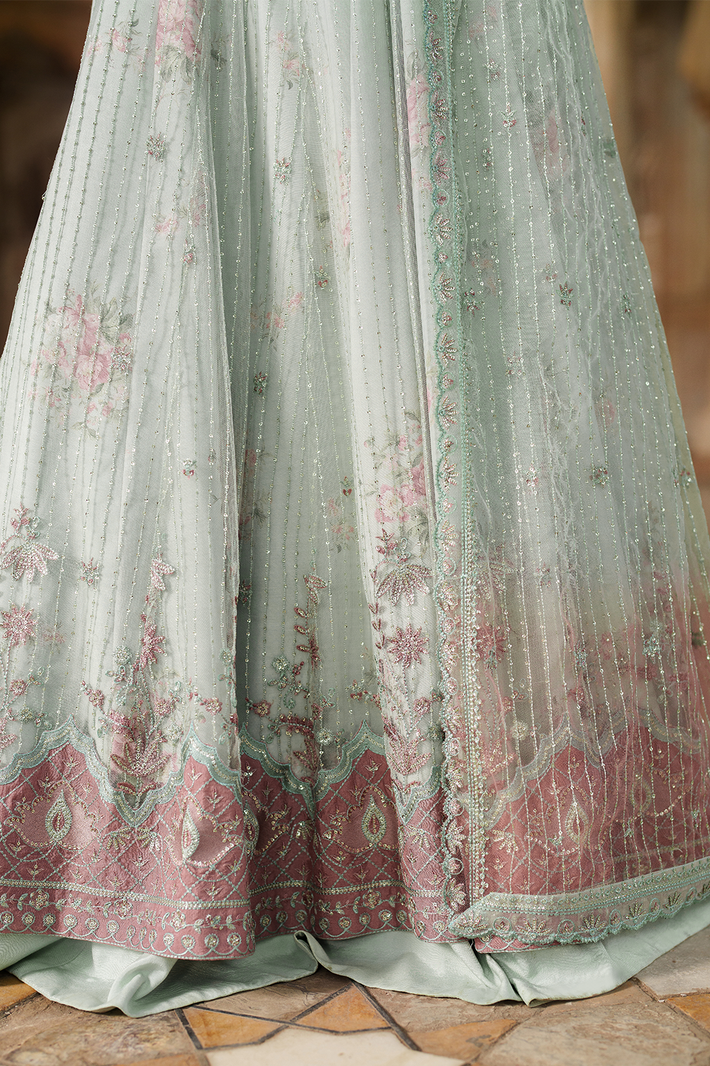 Iznik | Exclusive Formals | UE-553 Embroidered Net
