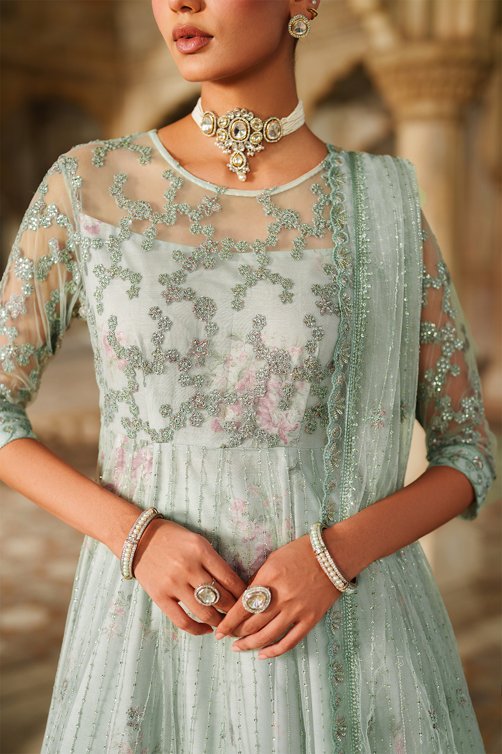 Iznik | Festive Formal | UE-553 Embroidered Net
