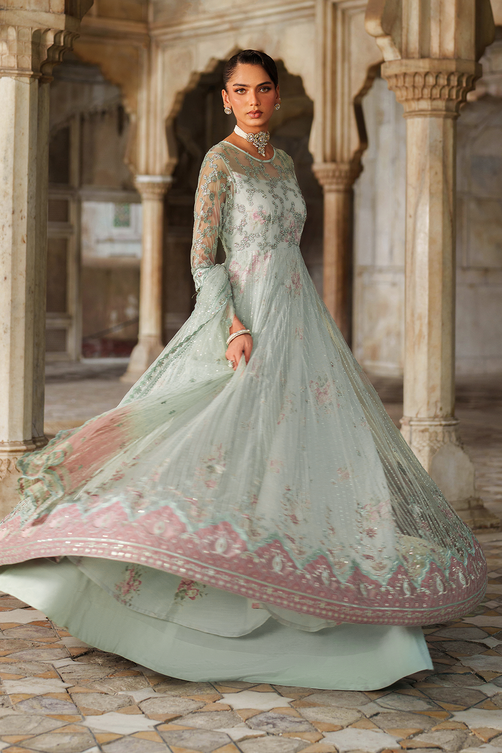 Iznik | Exclusive Formals | UE-553 Embroidered Net