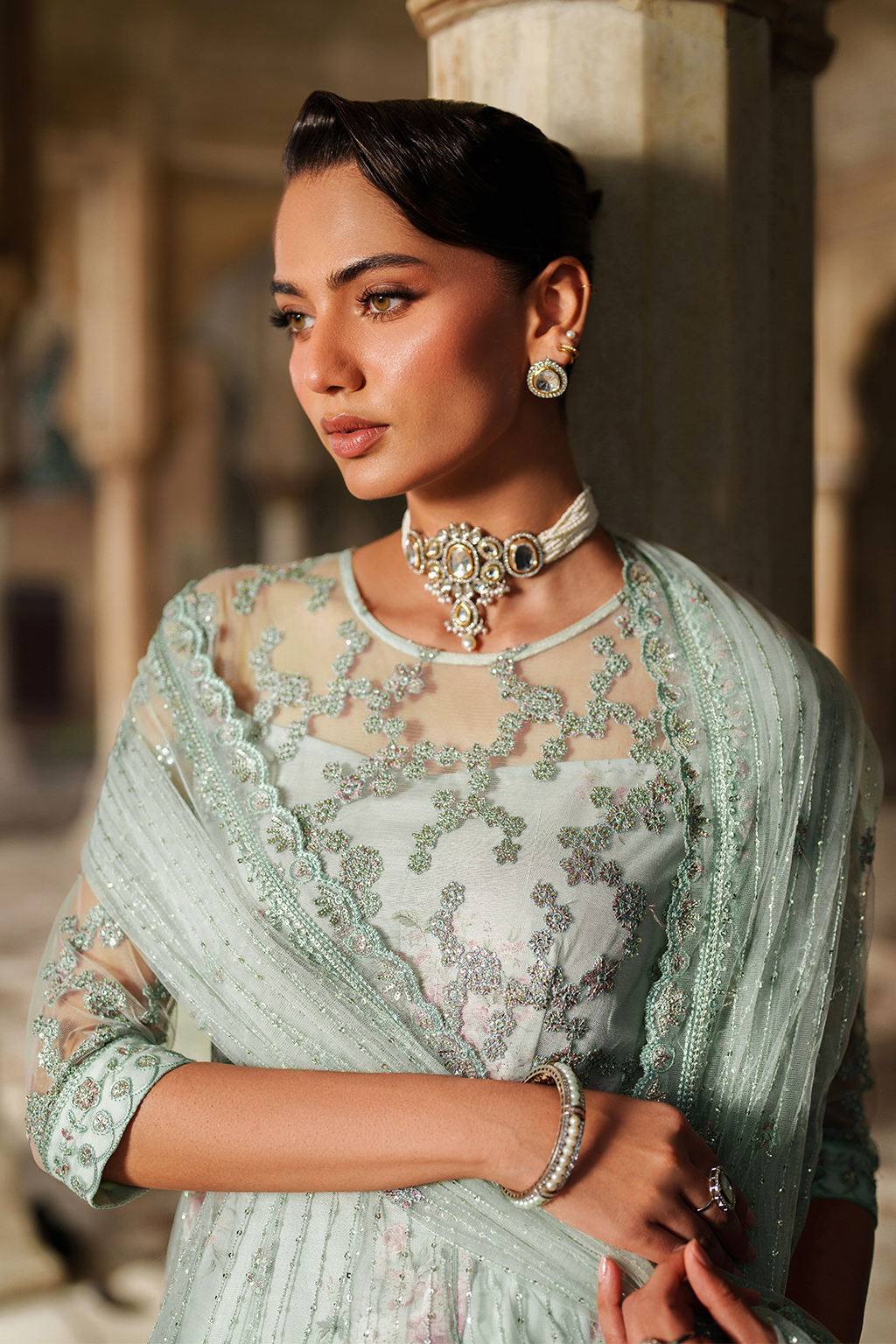 Iznik | Exclusive Formals | UE-553 Embroidered Net