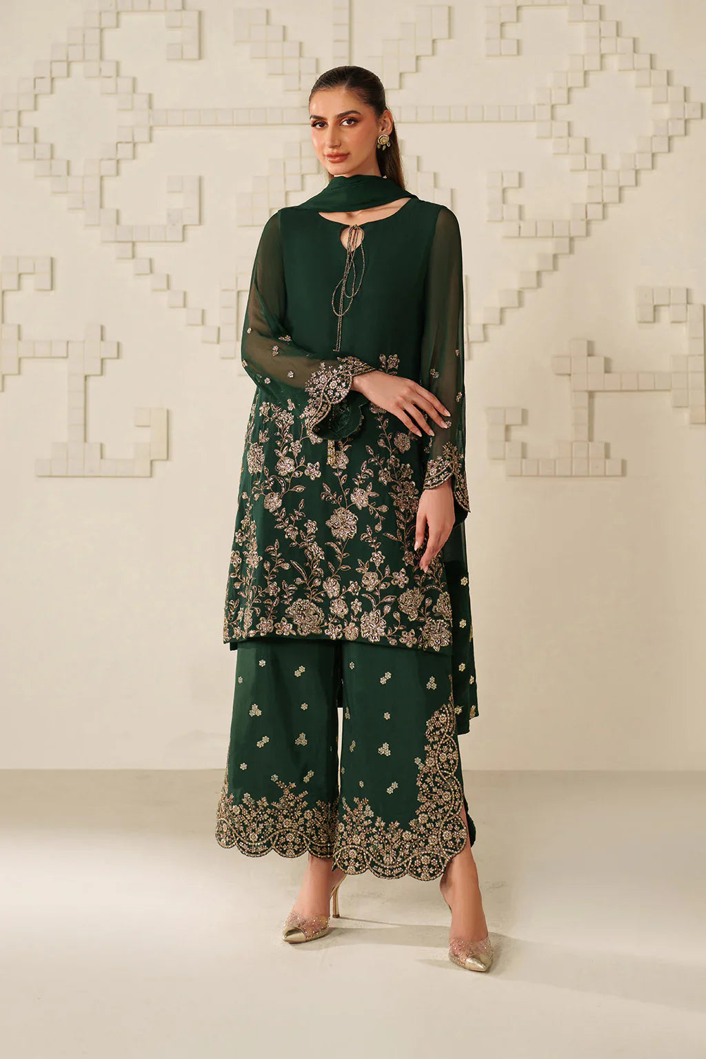 Iznik | Festive Formals | UE-619 Embroidered Chiffon