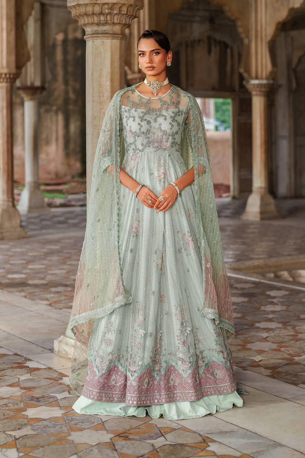Iznik | Exclusive Formals | UE-553 Embroidered Net