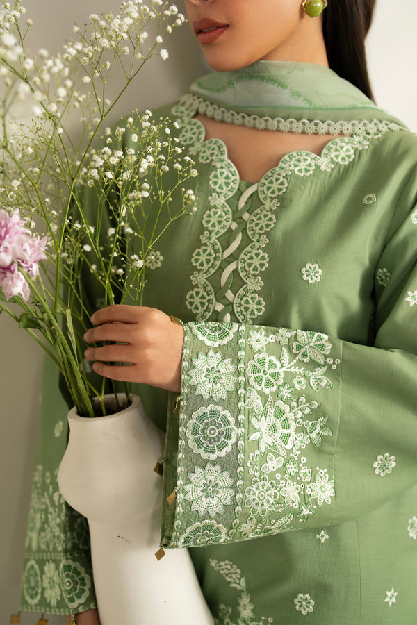 Farasha | Summer Weaves Embroidered lawn'26 | Dewy Sage