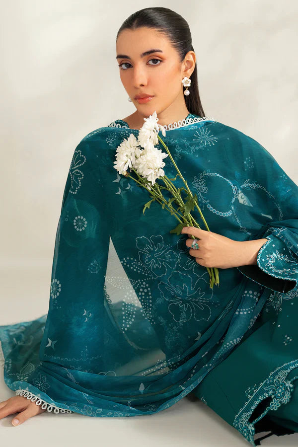 Farasha | Summer Weaves Embroidered lawn'26 | Jade Dazzle