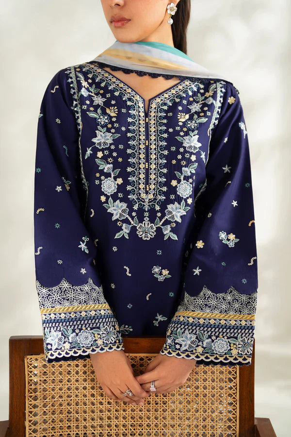 Farasha | Summer Weaves Embroidered lawn'26 | Blue Fusion