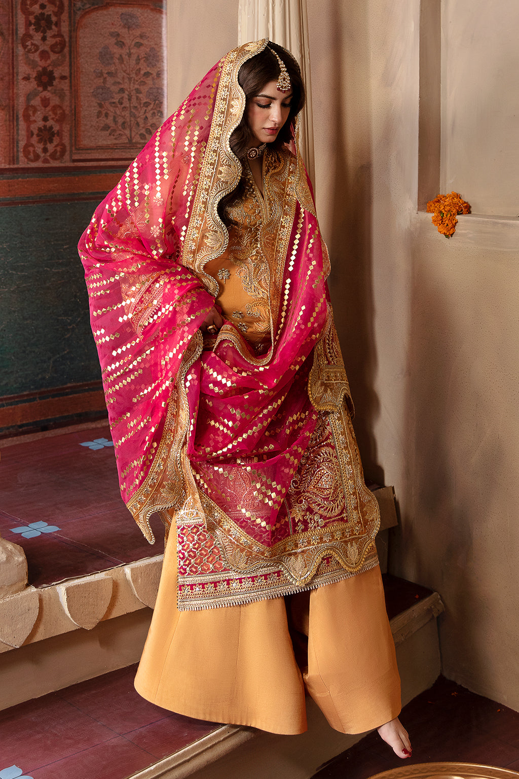 Afrozeh Shehnai Wedding Formal 3Pc Suit AFS-23-V1-08 Zari - Riwayat-e-khas