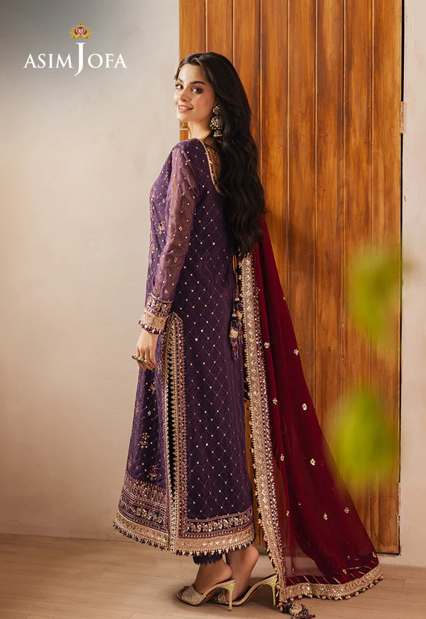 Asim Jofa | Heeriye | AJHE-01 EMBROIDERED CHIFFON 3 PCS