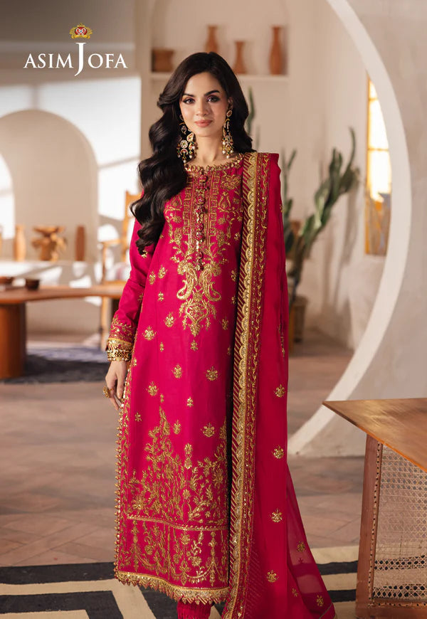 Asim Jofa | Heeriye | AJHE-07 EMBROIDERED JUMBO SILK 3 PCS