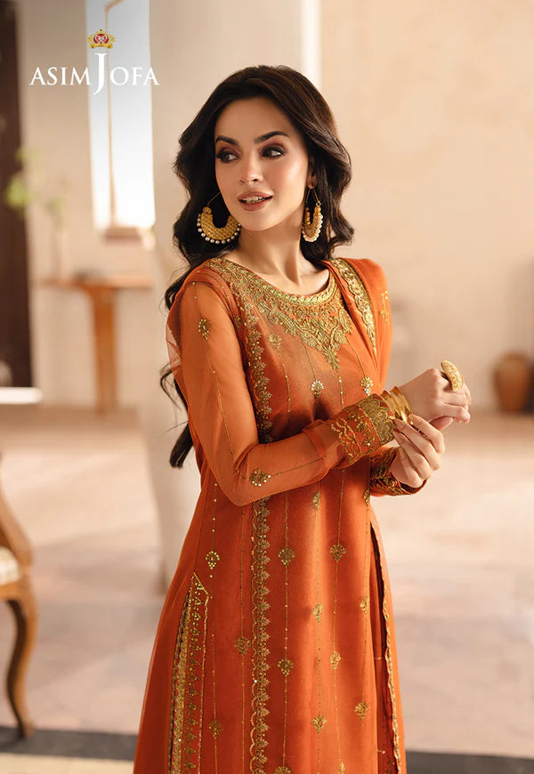 Asim Jofa | Heeriye | AJHE-09 EMBROIDERED NET 3 PCS