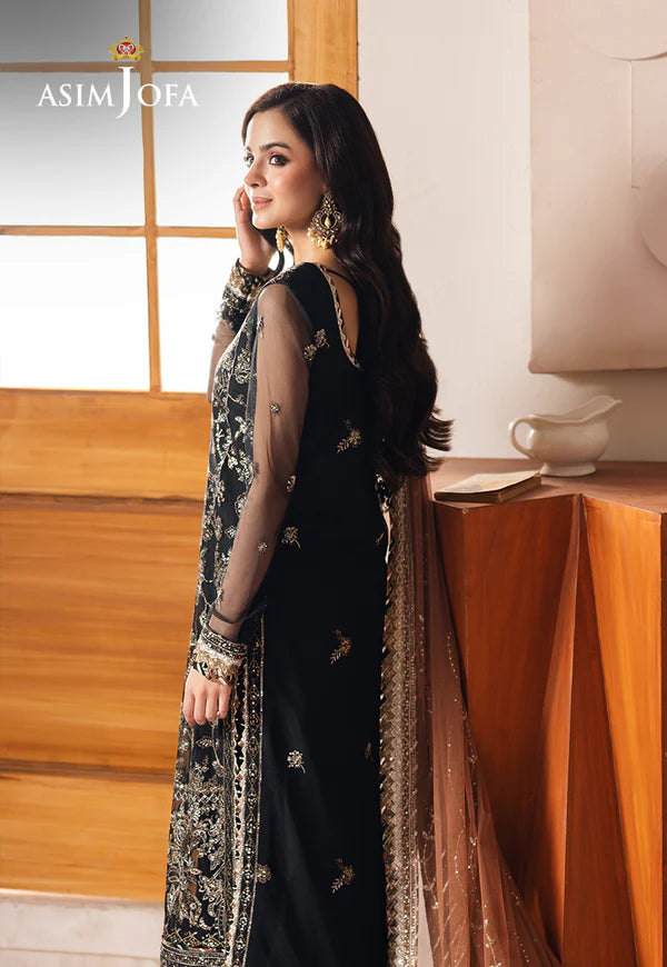 Asim Jofa | Heeriye | AJHE-05 EMBROIDERED NET 3 PCS