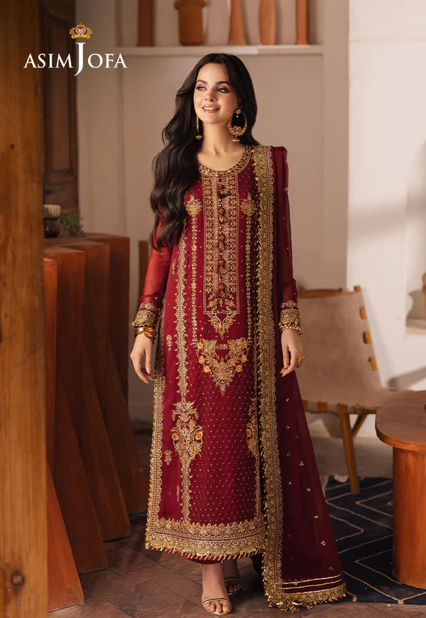 Asim Jofa | Heeriye | AJHE-02 EMBROIDERED CHIFFON 3 PCS