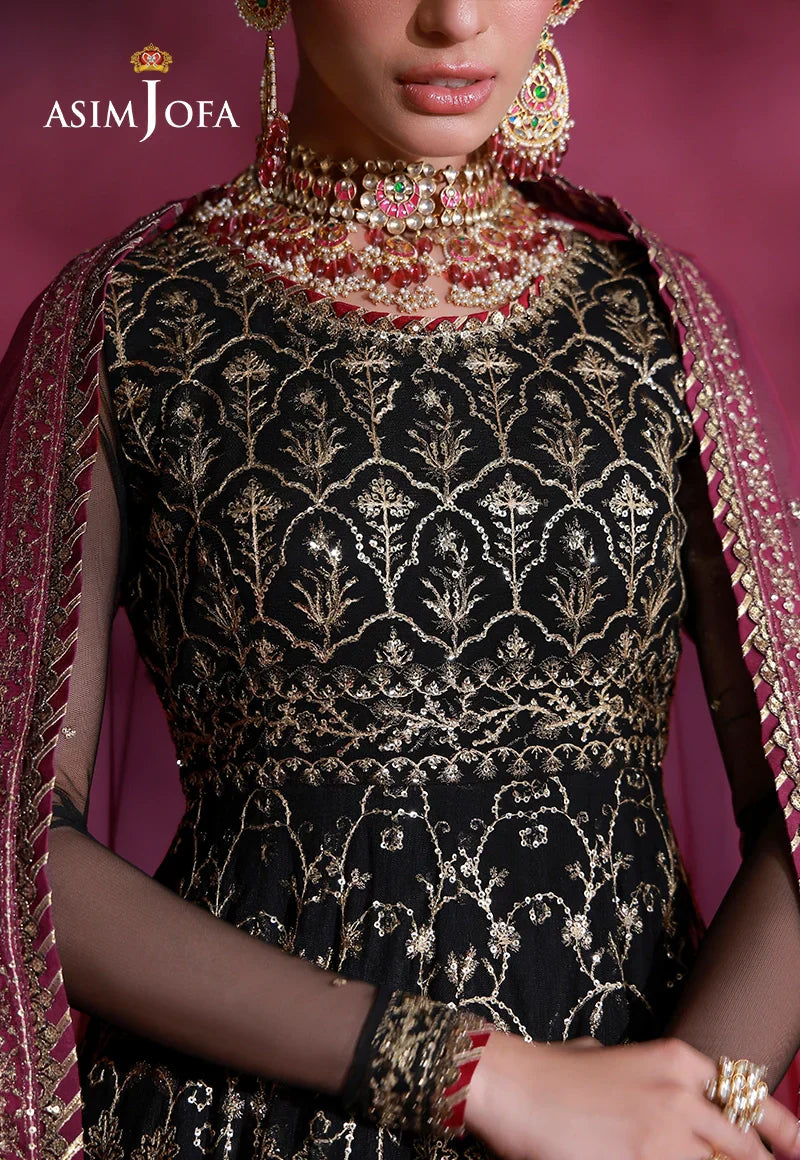 Asim Jofa | Festive Collection 26 | AJULFI-01 Embroidered Net 2 Pcs